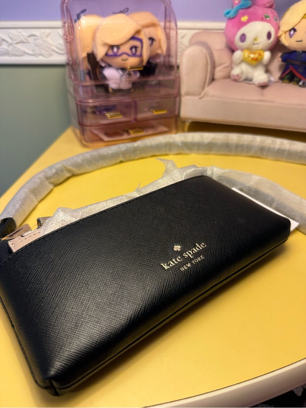 Kate spade Sadie Saffiano top zip K7402 with extra pouch black